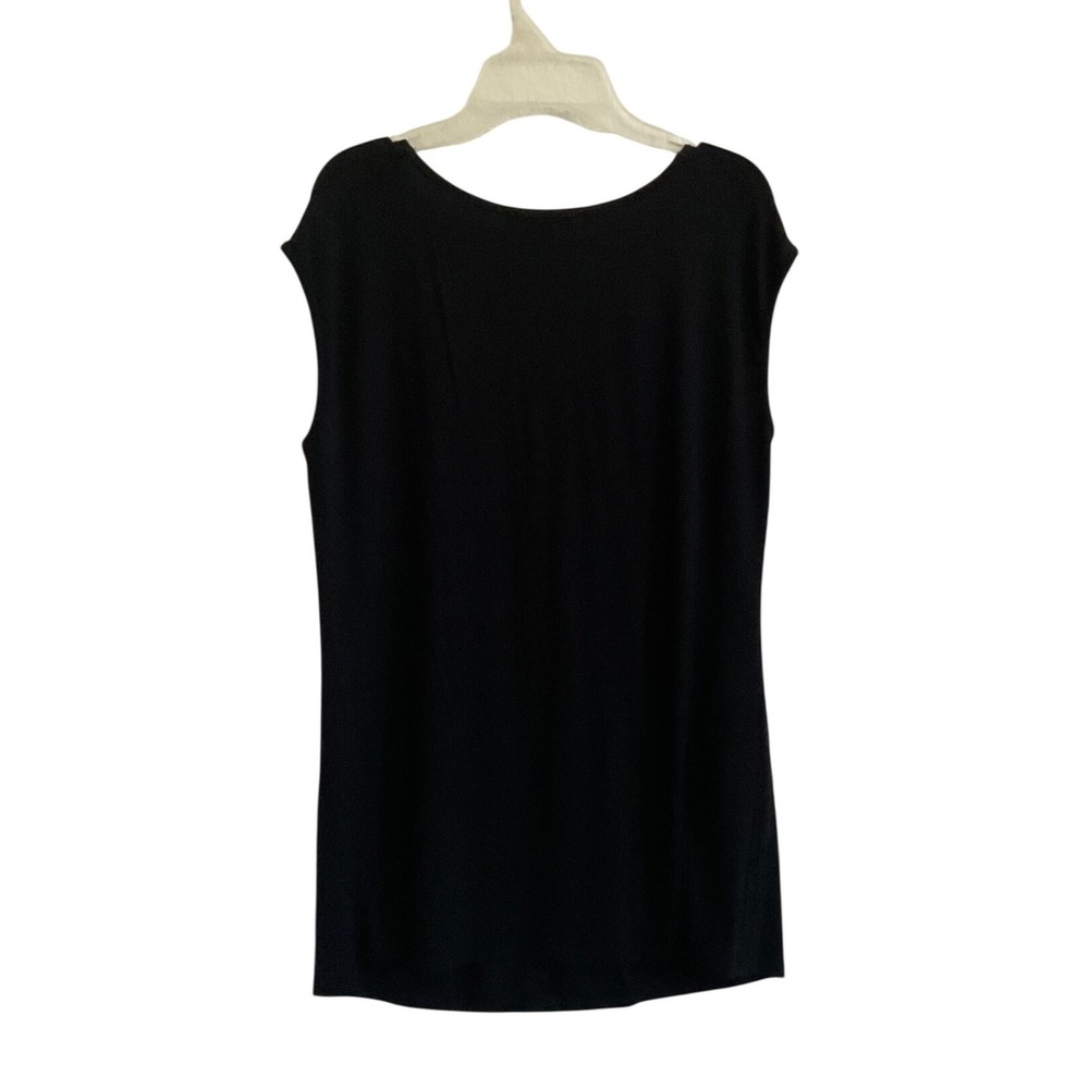 Grace‎ Elements Womens Black Sleeveless Beaded Scoop Neck Blouse Top Medium M - Picture 2 of 6